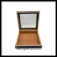 Load image into Gallery viewer, Chateau Glasstop Black Humidor
